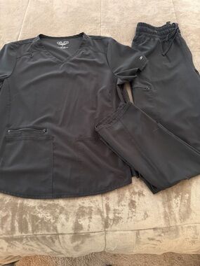 Cherokee Black Scrub Top and Pants Set